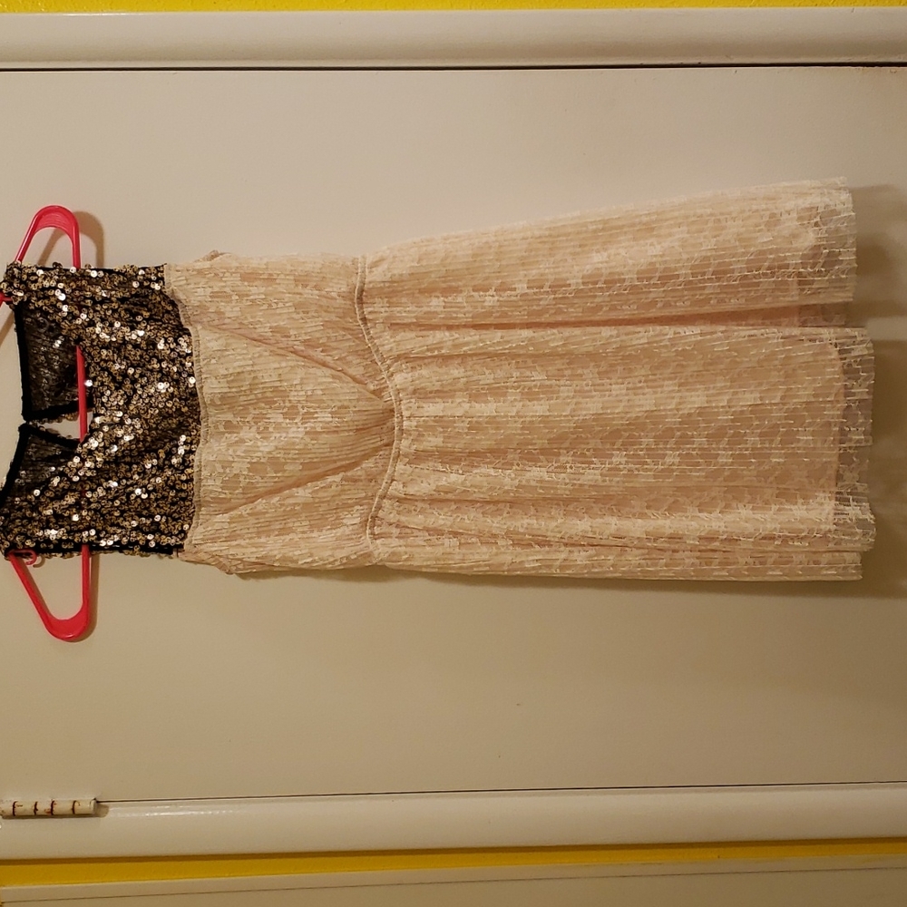 Mimi chica sequin and lace dress